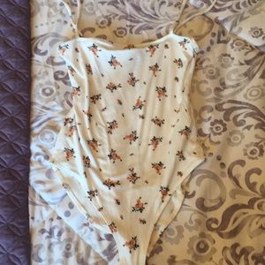 White floral body suit forever 21